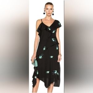 Diane Von Furstenberg Bird Print Silk Dress Size 2